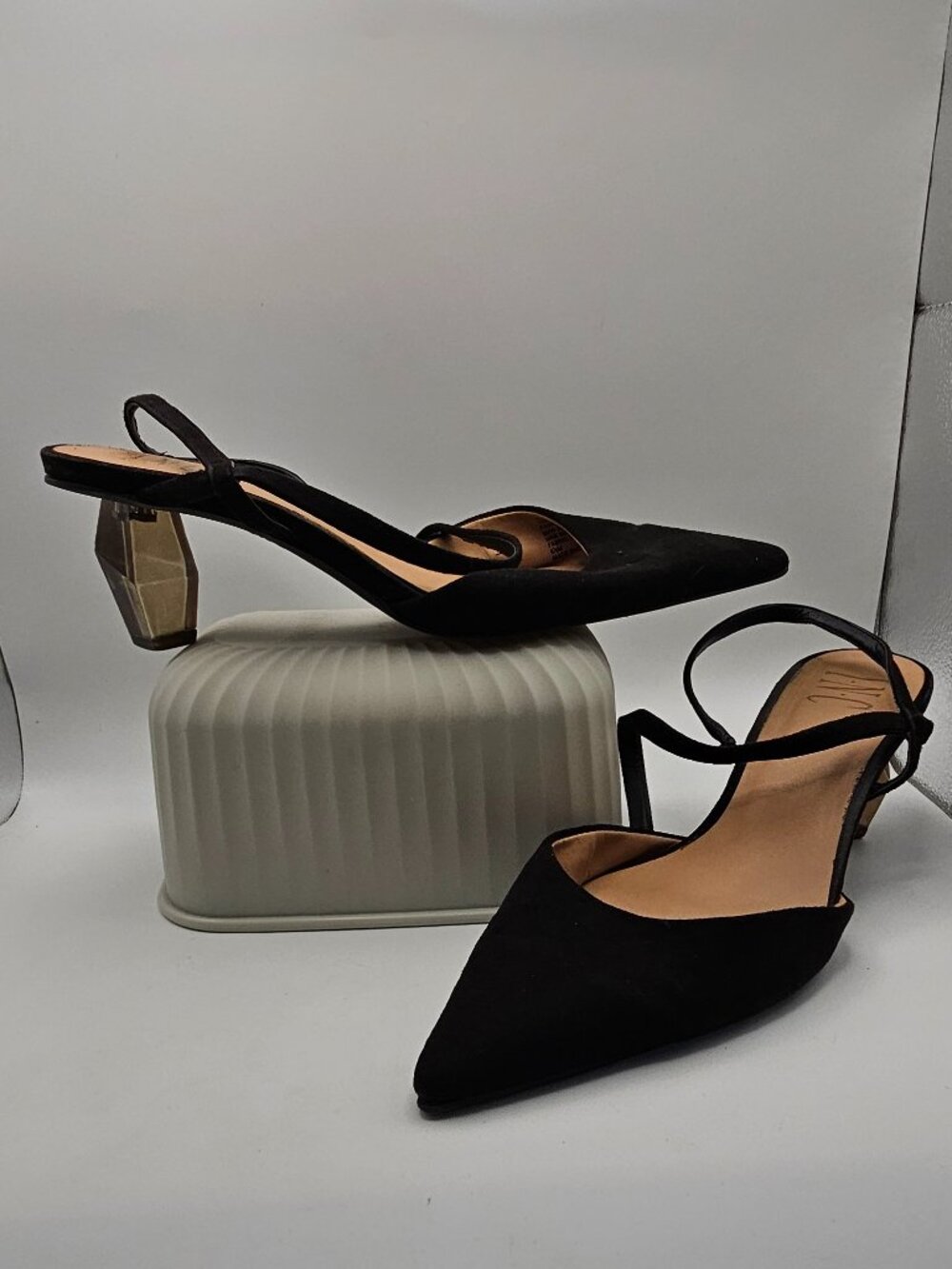 INC “Daianna” Black Slingback Pumps – Pointed Toe, Block Heel, Size 6.5